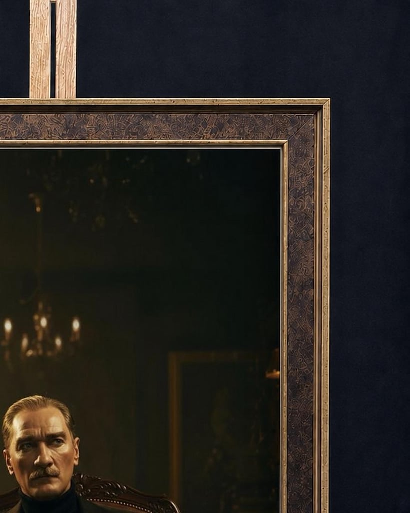 Mustafa Kemal Atatürk Camlı Çerçeveli Tablo - 4