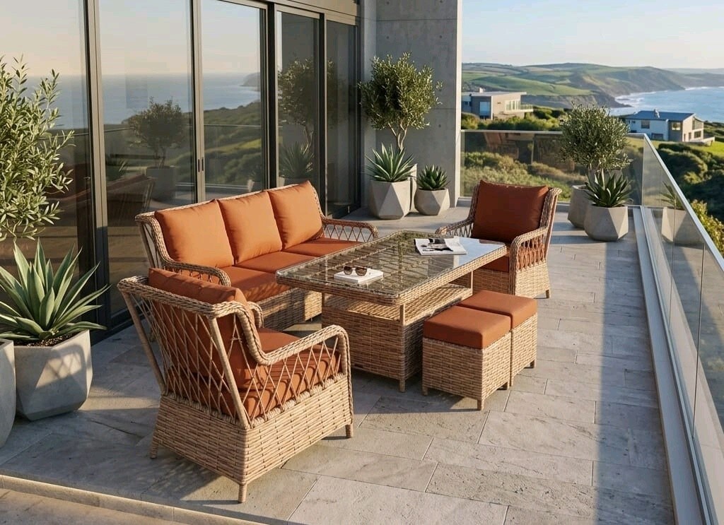 rattan bahçe balkon mobilyasi, koltuk takımı, teras mobilyası - 11