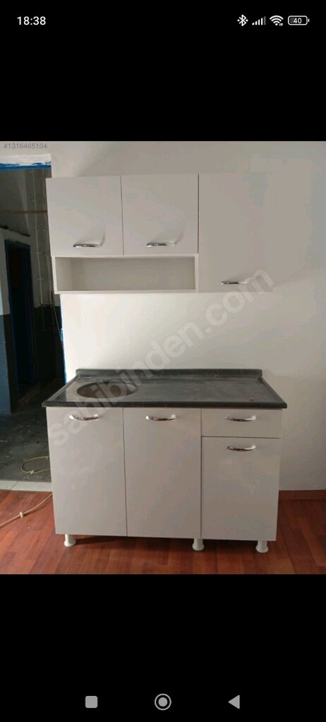120 cm mutfak dolabı ve paslanmaz çelik evyeli tezgah - 3