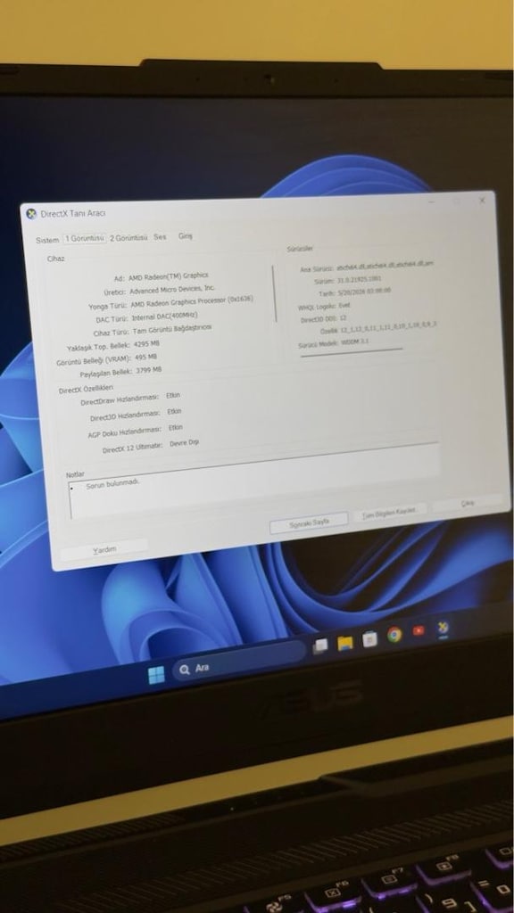 ASUS TUF GAMING LAPTOP DOPDOLU EKSTRA - 12