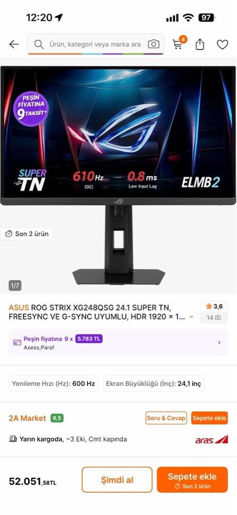 Asus 610hz monitör - 3