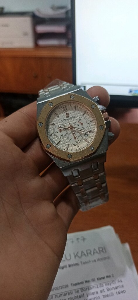 Audemars Piguet fonksiyonlu takvimli pilli çelik kol saati - 7