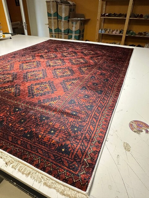 Modern Bordo Koyu Desenli 160x230 Halı