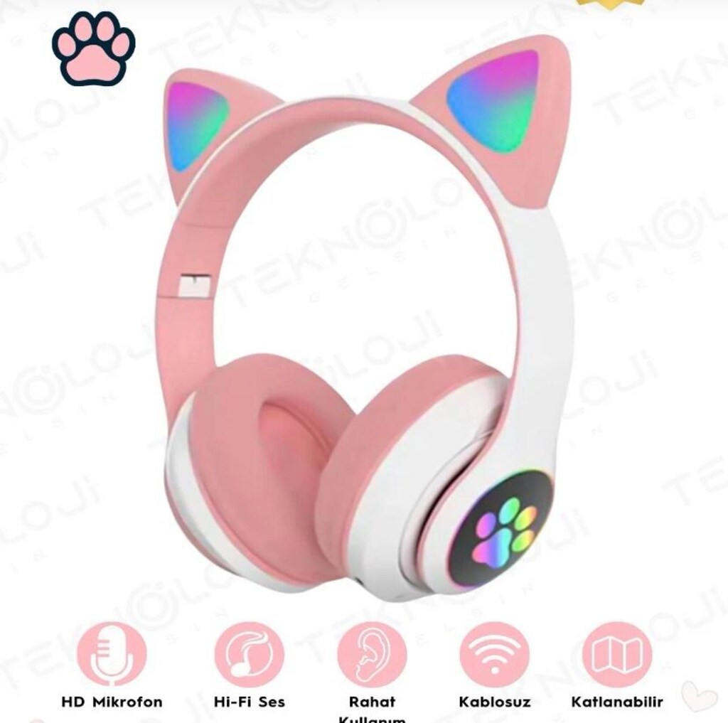LED IŞIKLI KEDİ KULAKLIK - 4