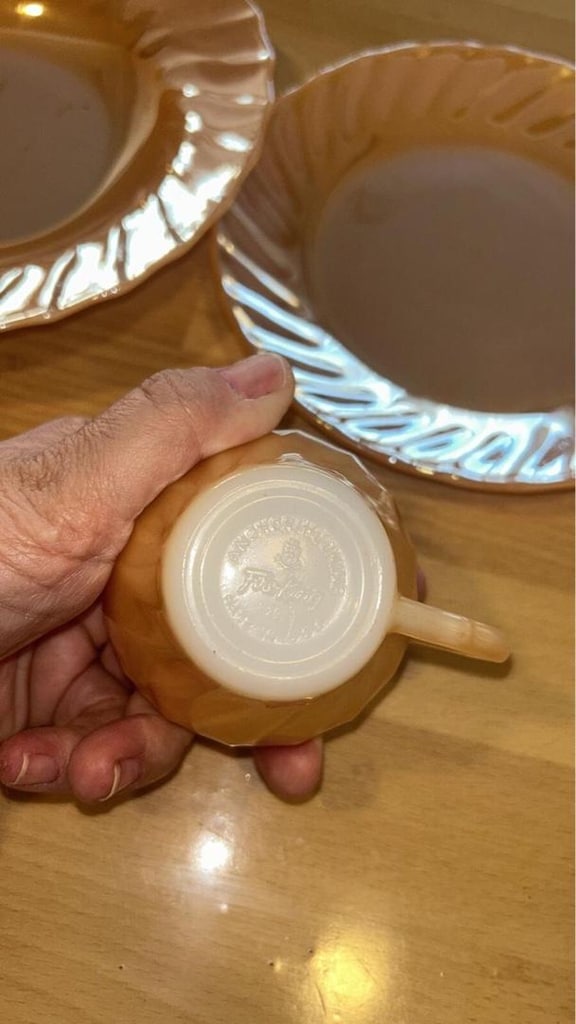antika sarı fincan ve tabak seti - 2