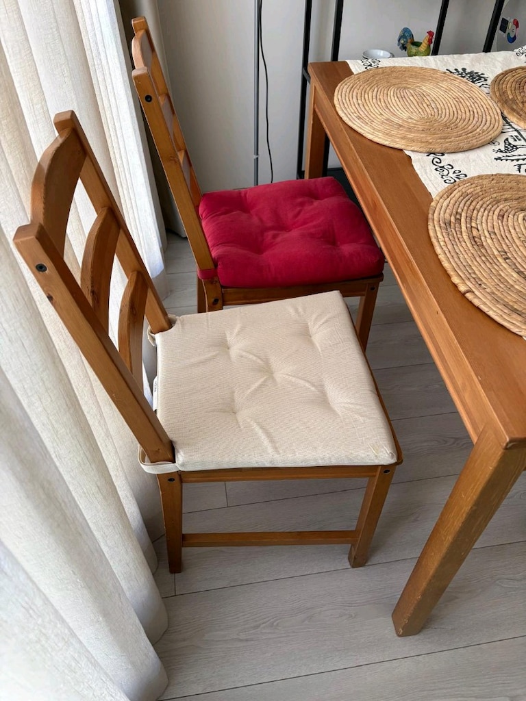 ikea hagernas vernik çam 4 sandalyeli yemek masası mutfak masası takım - 3