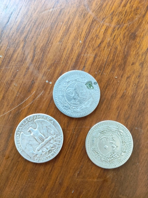 Osmanlı Tuğralı 20 & 40 Para + 1953 ABD Gümüş Quarter Koleksiyon Lotu
