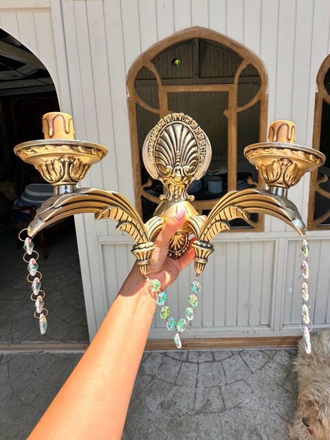3 ADET ANTİKA APLİK BRONZ HOLOGRAM TAŞLI