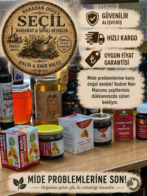 MİDE DOSTU Kudret Narı Macunu Taze Ürün Seçil BaharaT 2 adet 649 TL