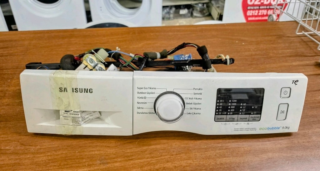 Samsung WF90F5E0W2W EcoBubble 9 kg Çamaşır Makinesi Ön Panel Kartı ve - 3