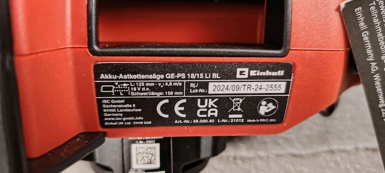 Einhell ge ps 18 15 li bl ağaç budama - 6