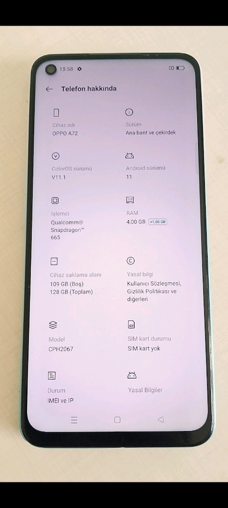 NFC- 128 GB OPPO A72 TEMİZ VE SORUNSUZ TR - 2
