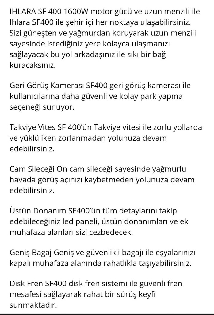 Sfm Ihlara Sf 400 3 Tekerli Elektrikli Kabinli E - Tricycle Krem - 13