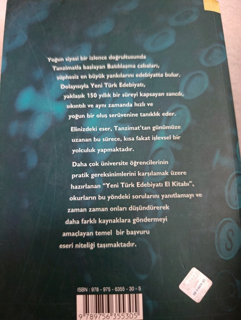 YENİ TÜRK EDEBİYATI EL KİTABI 1839 2000 - 2