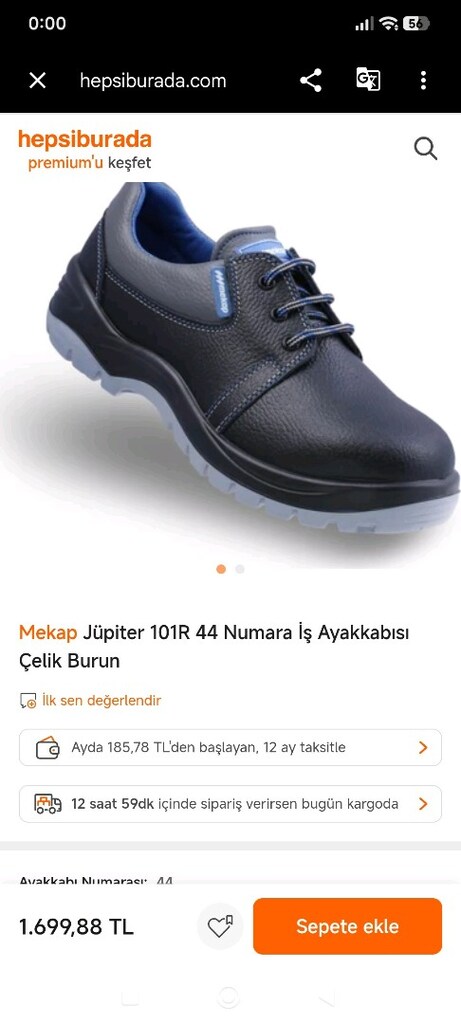 Mekap 44 numara çelik burun ayakkabı - 3