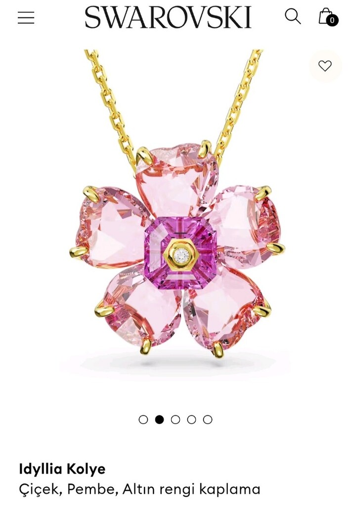 SWAROVSKİ FLORERE PEMBE RENKLİ KOLYE - 3