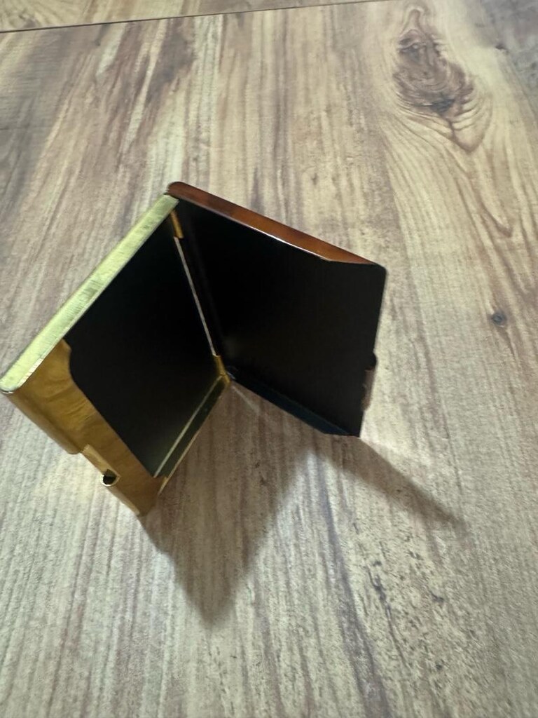 Vintage / Retro Kaplumbağa Kabuğu Desenli Metal Kartvizitlik - 6