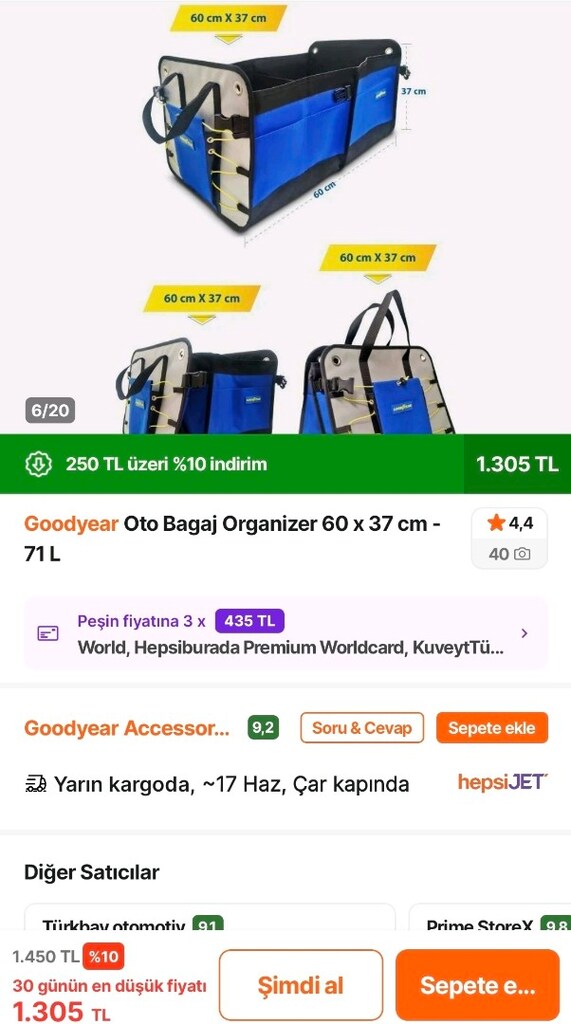 OTO GOODYEAR BAGAJ ÇANTASI VE KRİKO SIFIR ÜRÜNLER - 3