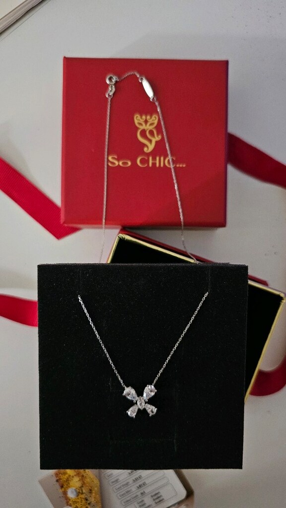 So Chic Beyaz Altın Kolye - 4