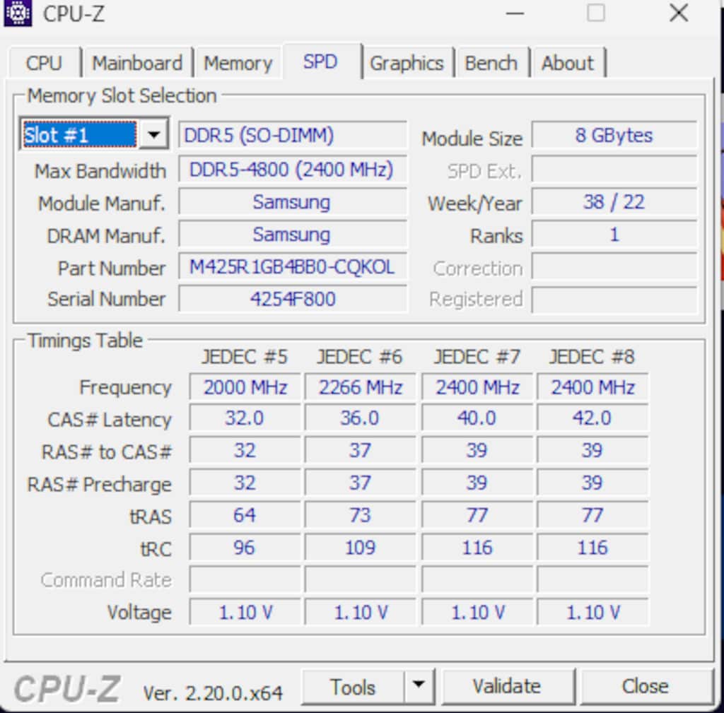 2X8 GB 4800 MHZ DDR5 CL40 1.1V SODIMM LAPTOP RAM - 2