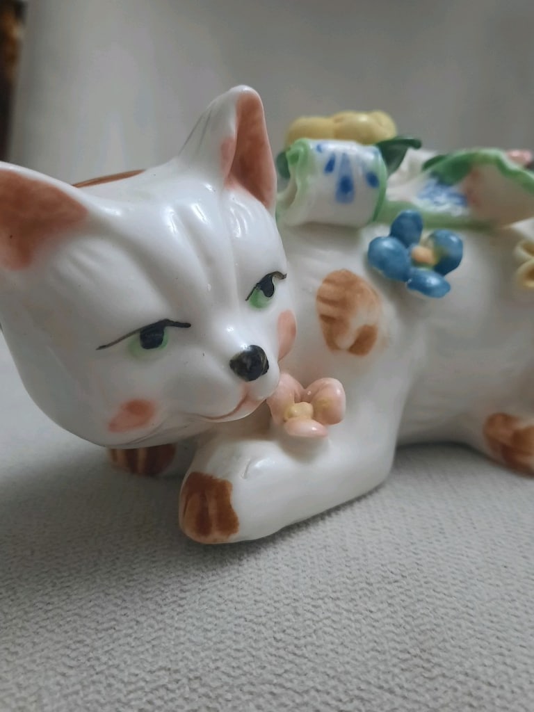 vintage Seramik kedi biblo - 2