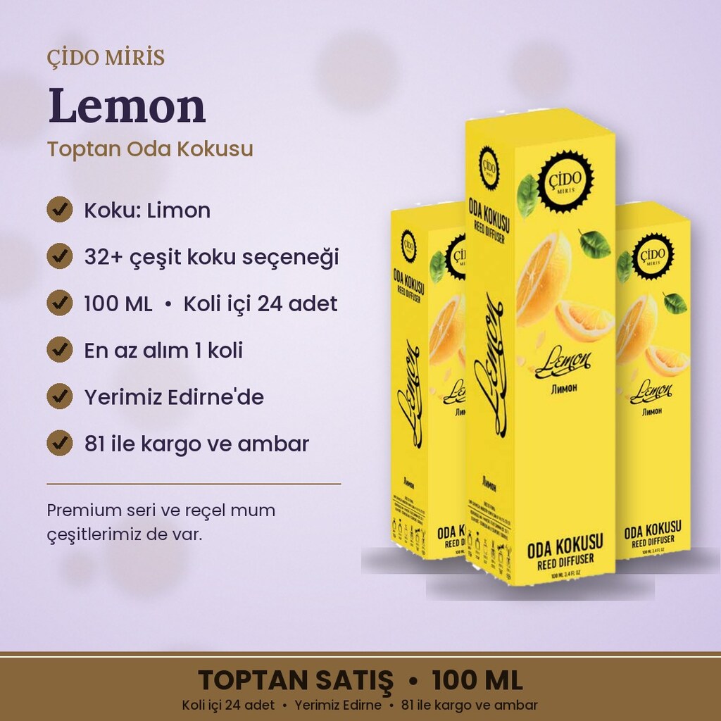 LİMON ODA KOKUSU 100ML ÇİDO MİRİS TOPTANCIDAN - 2