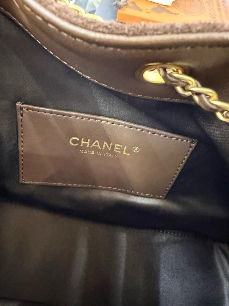 Chanel Kahve Süet Kapitone Omuz Çantası - 6