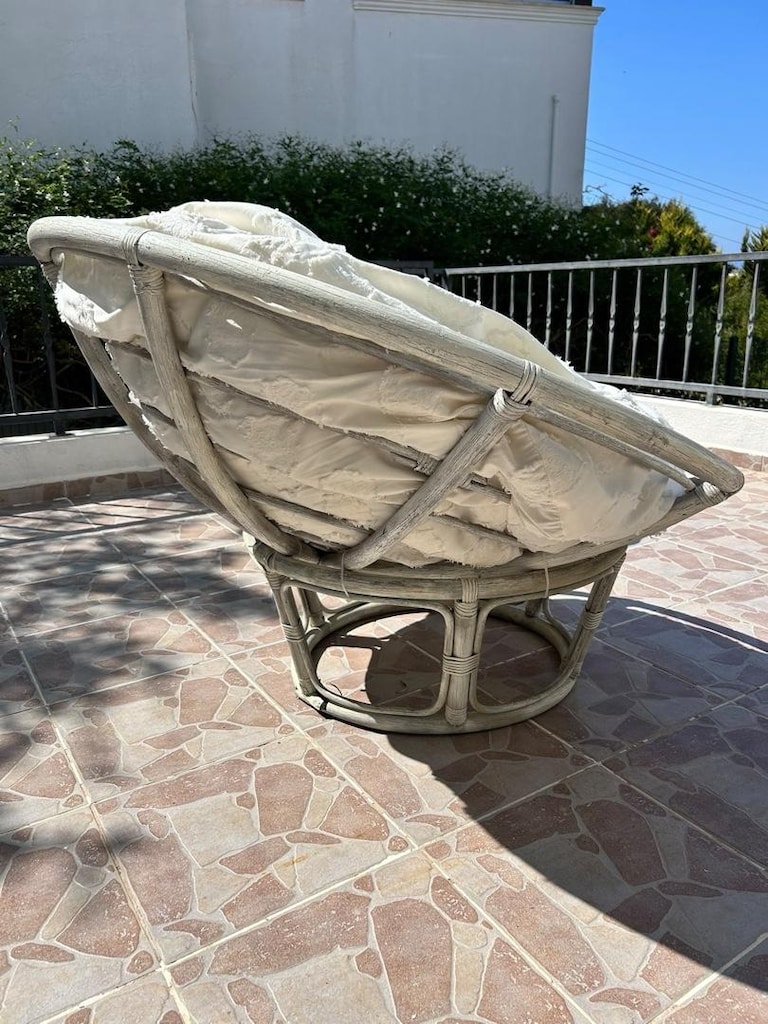 bambu rattan yuvarlak boho mudo chakra stili bahçe koltuk berjer - 8