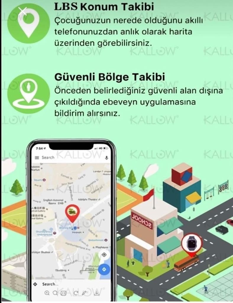 Kameralı Sim kartlı akıllı çocuk saati çocuk takibi - 8