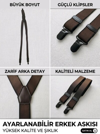 Kahverengi Ayarlanabilir Erkek Patolon Askısı