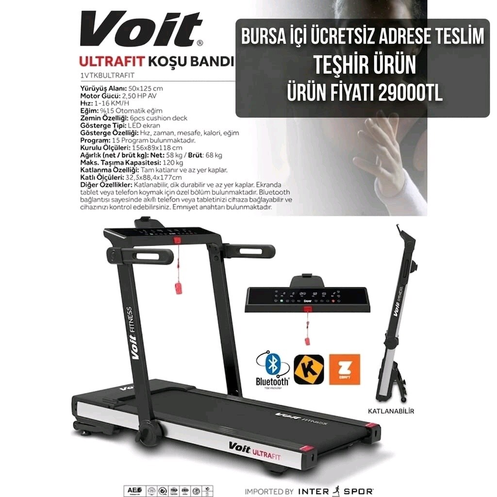 VOİT ULTRAFİT KOŞU BANDI (BURSA İÇİ ÜCRETSİZ ADRESE TESLİM) Teşhir - 4