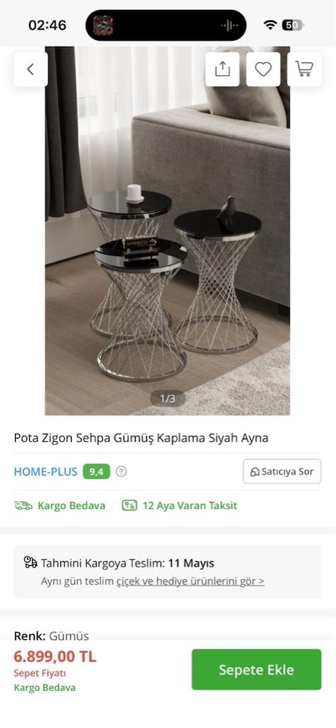 İmalattan Halka: Lüks Pota Gümüş Zigon Çay Sehpa TK - En Uygun Fiyat - 2