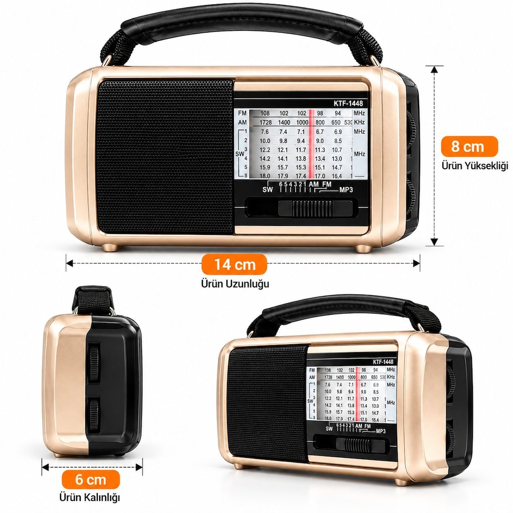 Deprem/Acil Durum Radyosu Bluetooth Hoparlör El Feneri - 5