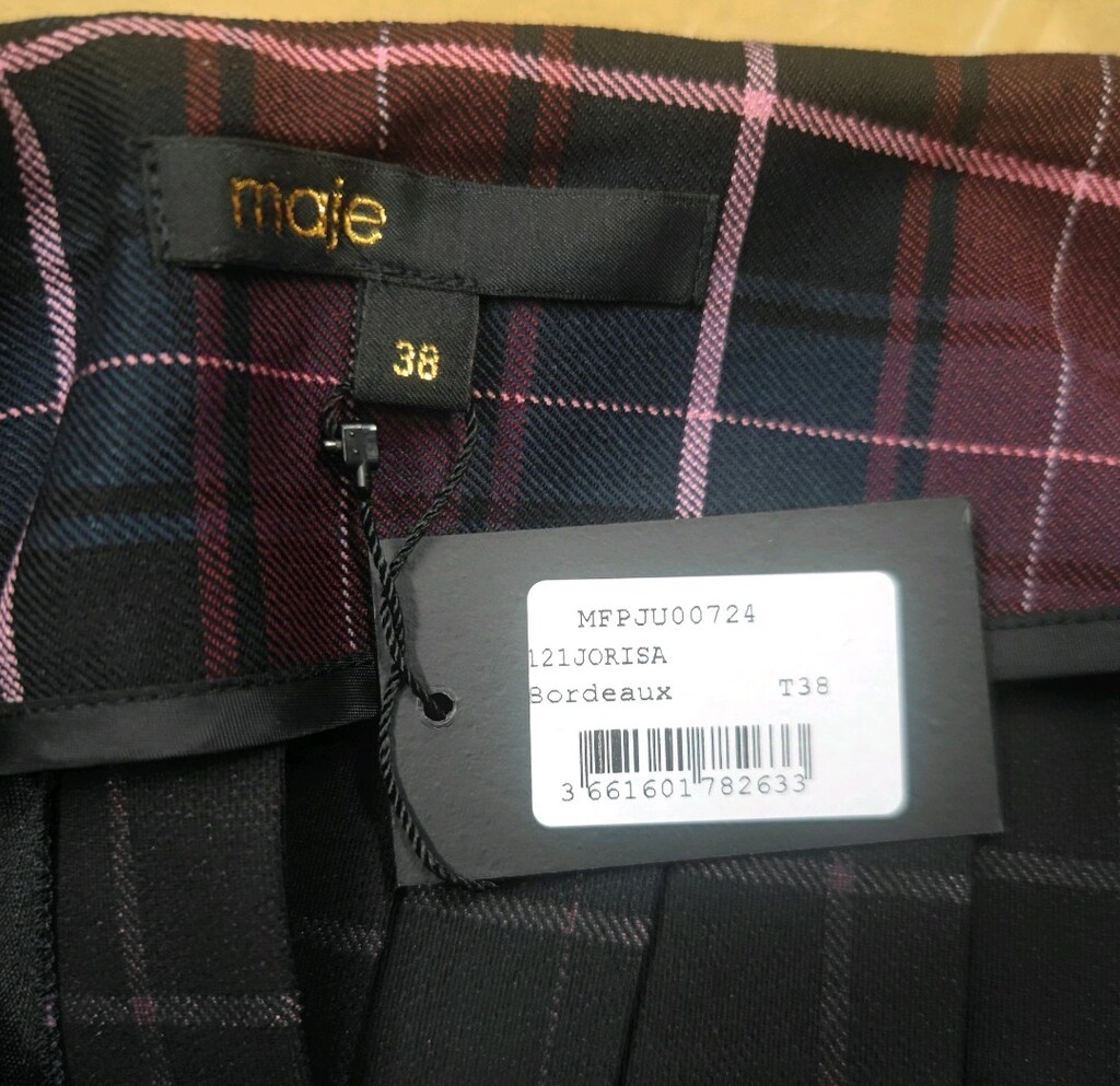 Maje Jorisa Tartan Pleated Woven Mini Etek - 6