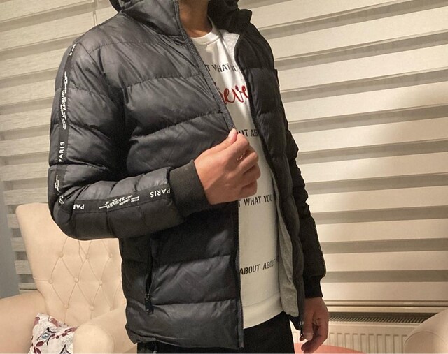 şişme mont M beden L bedenede uyar
