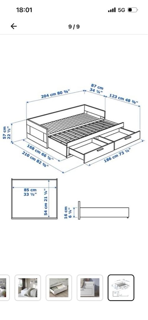 “NAKLİYE ÜCRETSİZ” IKEA BRIMNES DİVAN/ 2 YATAK - 6