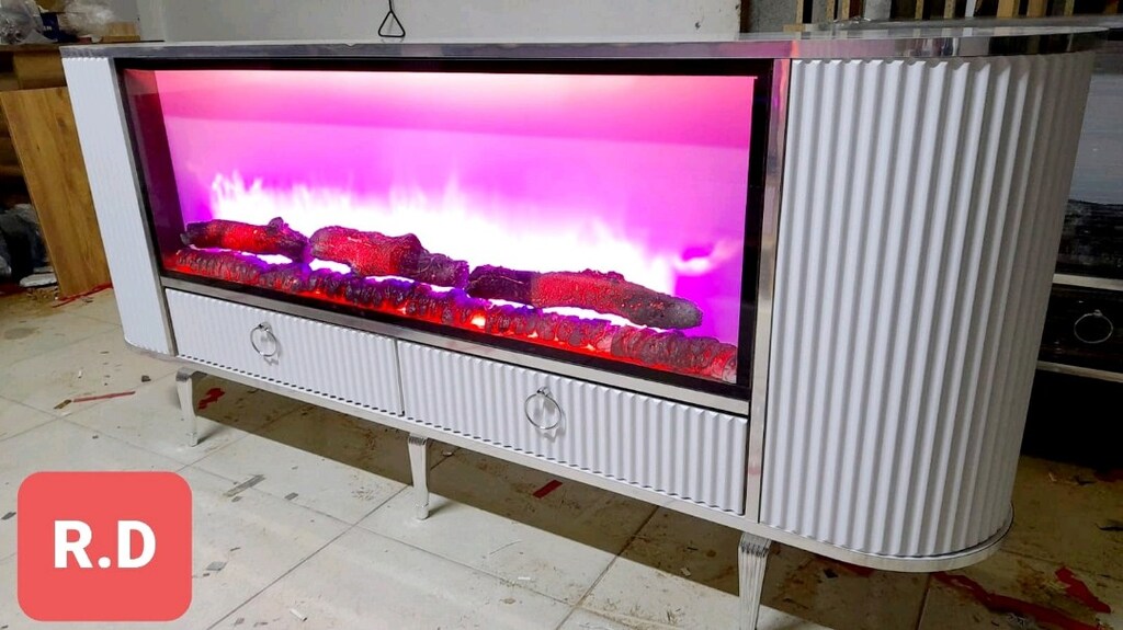 imalattan sıfır Şömineli bluetooth tv ünitesi Konsol - 3