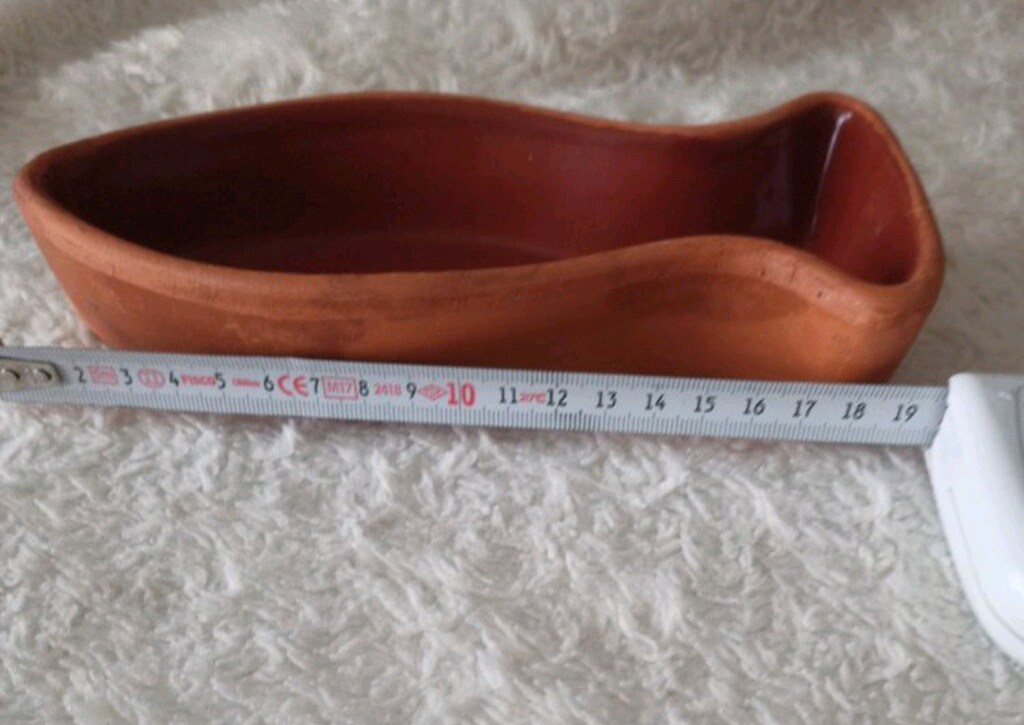 balık figür toprak güveç çap 18 cm - 6