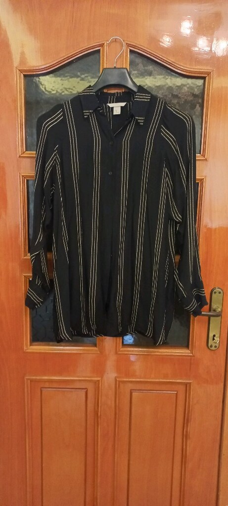 h&m oversize siyah çizgili yepyeni gomlek - 2