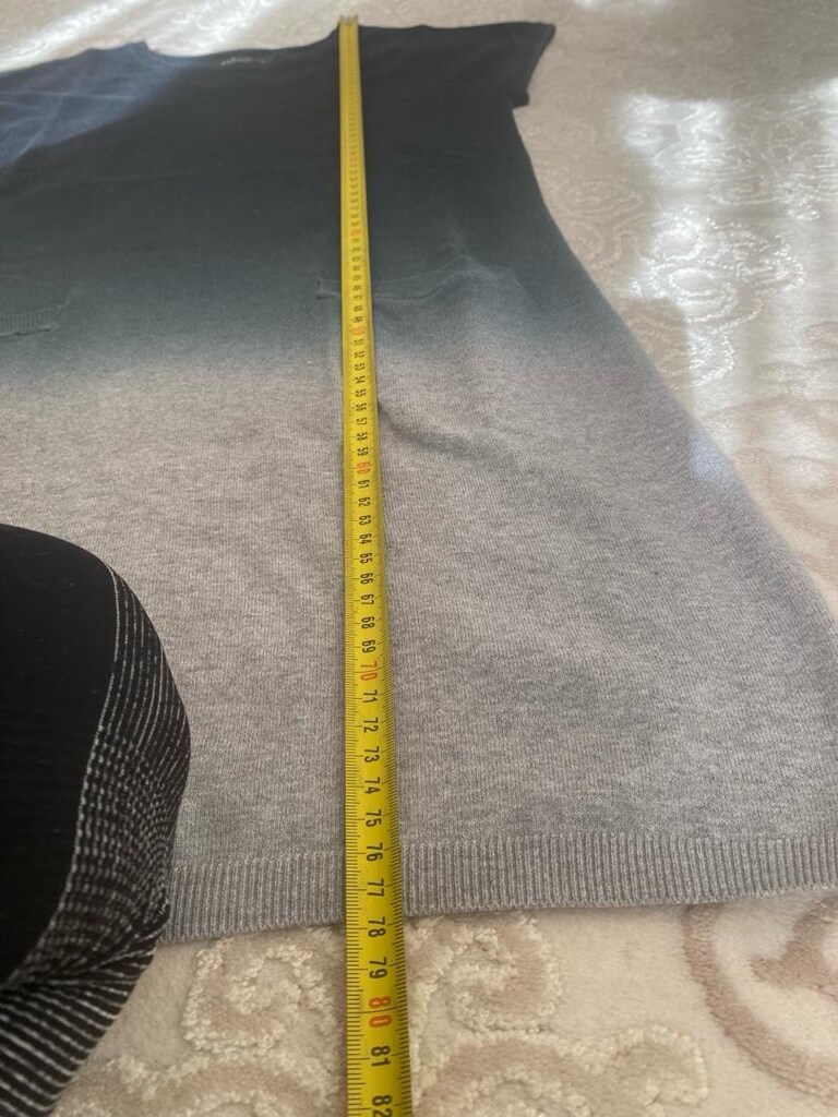 Gri Tie-Dye Kadın Tişört Elbise - 6