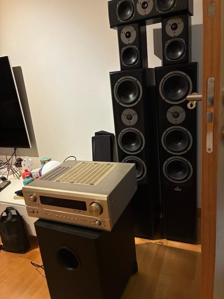 magnat vector 77 kule sub center ve surround hoparlörler denon avr - 2