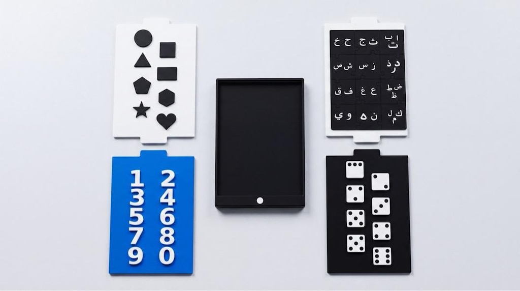 Eğitici Oyuncak Tablet 4'ü 1 Arada, Şekil Rakam Sayı ve Elif-Ba - 3