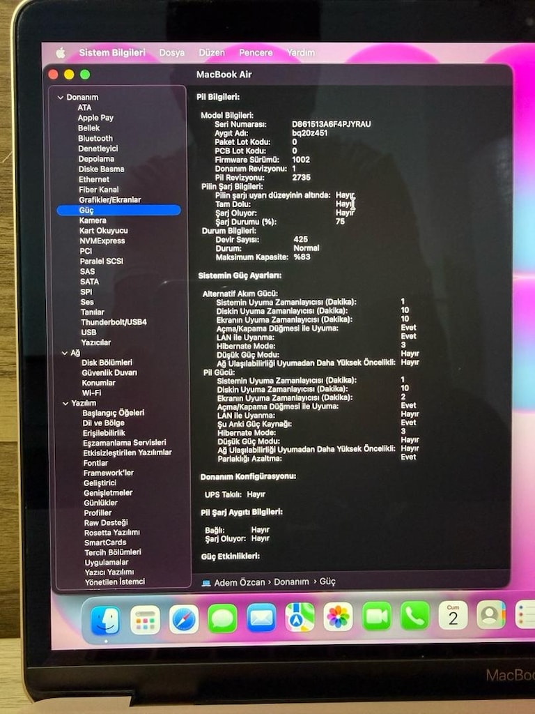 MacBook Air / M1 / 13 inç / 8 GB Ram / 256 GB Ssd - 3