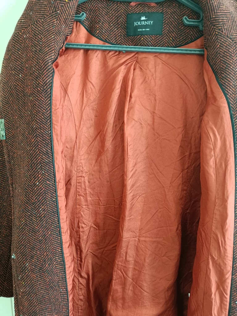 Journey Bordo Balıksırtı Kaşe Kaban - 8