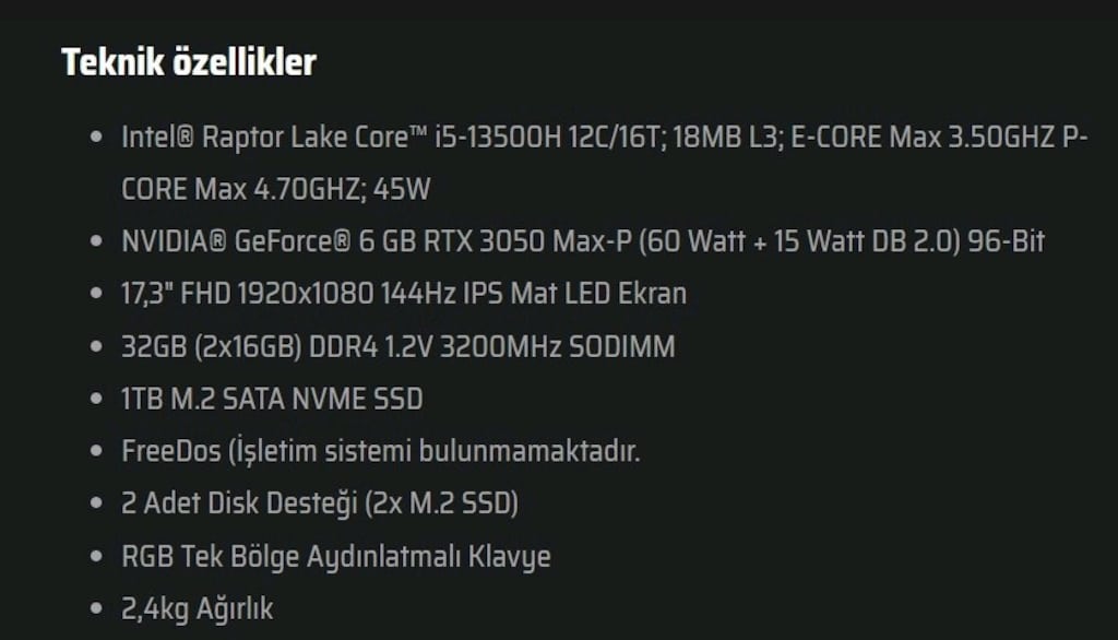 Monster Abra A7 V15.3.2 17,3" Oyun Bilgisayarı Laptop(Sıfır) - 2