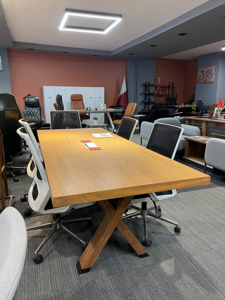 KLAS OFİS ÜSKÜDAR 220x90 KOLEKSİYON AYAKLI MASİF TOPLANTI MASASI - 2