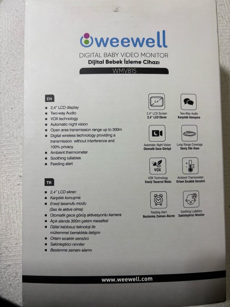 Sıfır Weewell WMV815 Dijital Bebek Kamerası | Garantili | Kutusunda - 4