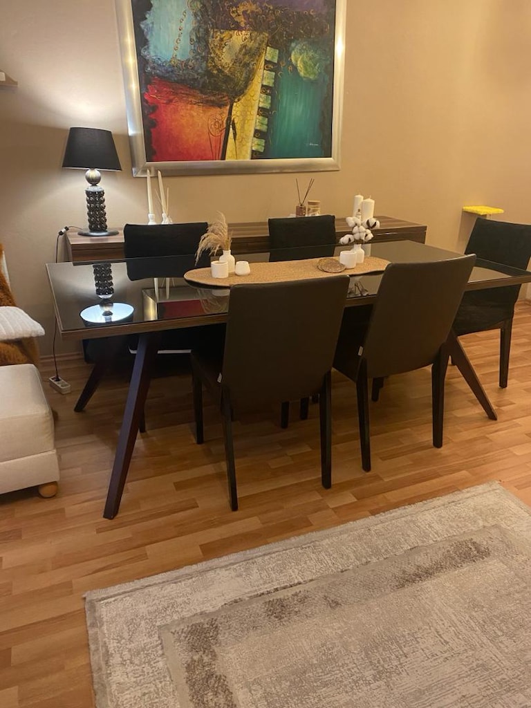 Enza Home Yemek Odası Takımı – 6 Sandalye, Cam Masa ve Büfe - 3