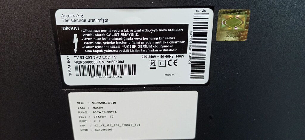 ARÇELİK 32 İnç 82 EKRAN Lcd TELEVİZYON ve UYDU CİHAZI -GÖRÜNTÜ ARIZALI - 7