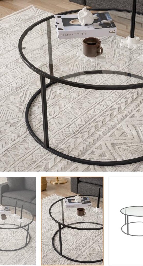 Sıfır Ayarında / Hiç Kullanılmamış Siyah Metal AyaklıYuvarlak Camsehpa - 6